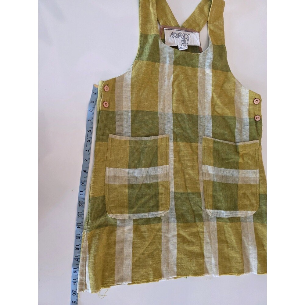 Ace&Jig Brand Thelma Multi-Colored Plaid Textile Chore Dress Sz XXS Plaid Pocket - Picture 5 of 6
